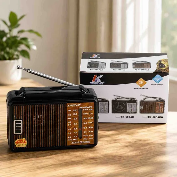 Radio s 4 opsega na struju i baterije, smeđi retro