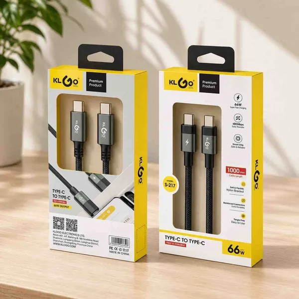 Pleteni USB-C na USB-C kabl, 66 W, 1 m, crni