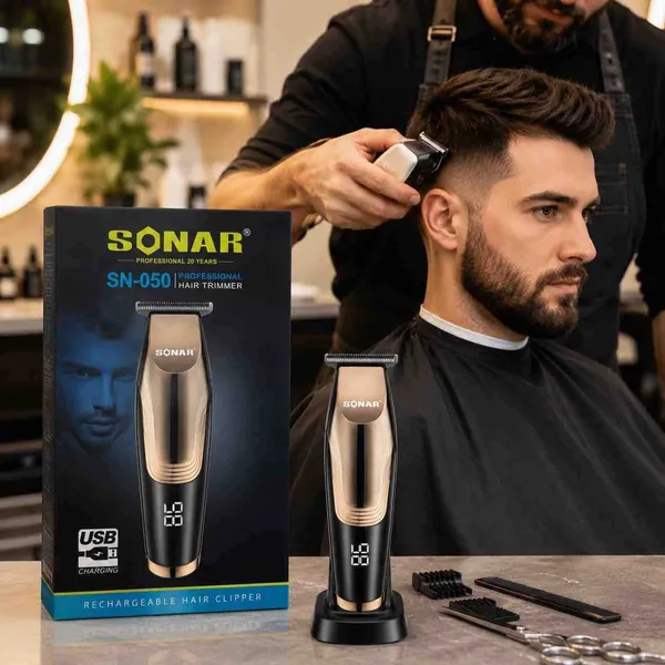 Trimer za kosu i bradu s displejem i postoljem, rose gold