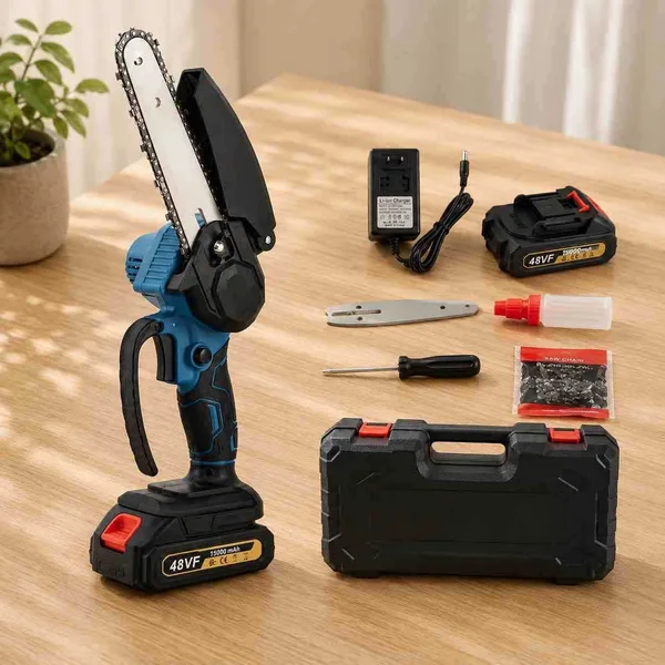 Akumulatorska mini motorna pila 15 cm za grane, s koferom