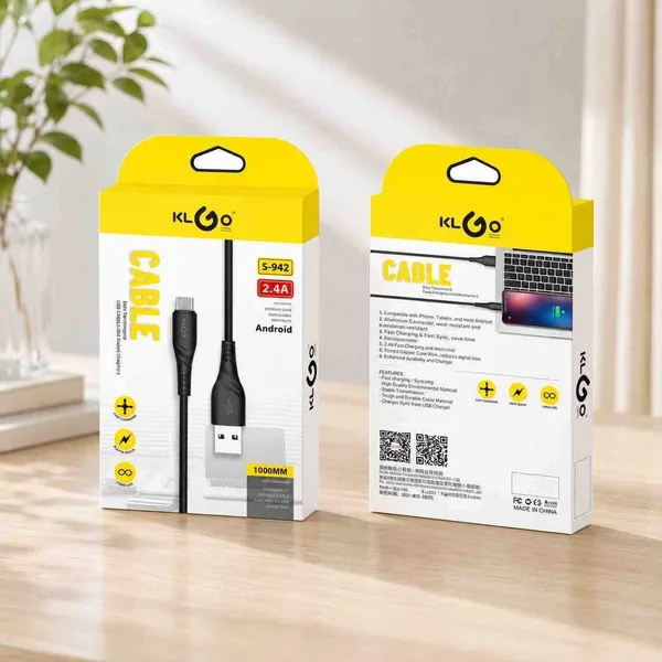 USB kabl za Android mobitele s ojačanim priključcima, 1 m, 2,4 A