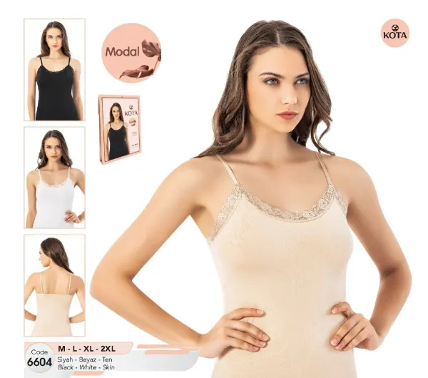 Ženska Potkošulja Modal Uska Bretela sa čipkom