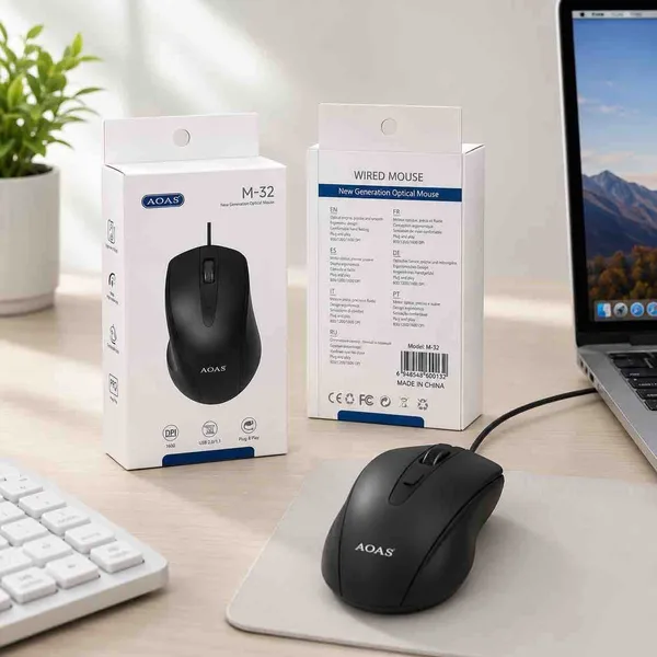 Žičani USB miš za laptop i računar, crni