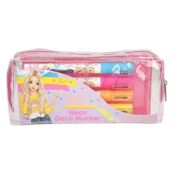 TOPModel Neon Deco markeri, set od 4 u prozirnoj pernici